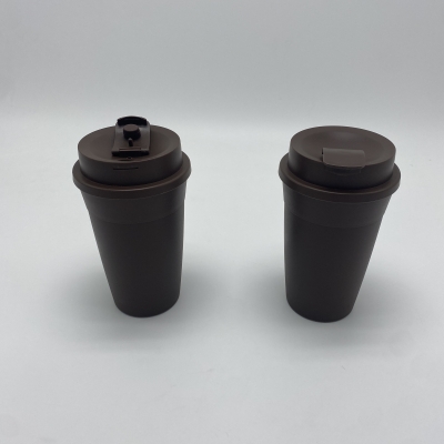400ml Coffee grounds plastic cup degradable eco-friendly takeaway mug