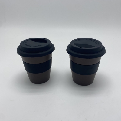 Custom Logo 350ml Coffee Grounds Coffee Mug with Silicone Sleeve 