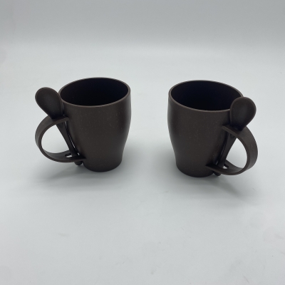 Wholesale customized coffee grounds milk oat cup  with spoon for promotion