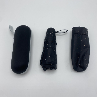 5 folding Mini Windproof umbrella with Capsule EVA Case 
