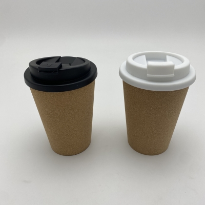 High Quality 350ML single wall cold coffee cup with Recycled Corks surface