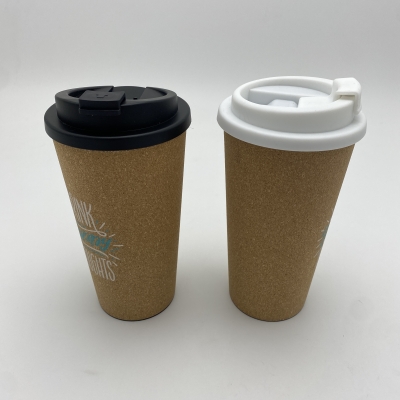 Heat Insulated double wall Corks coffee cup 450ml takeaway cup