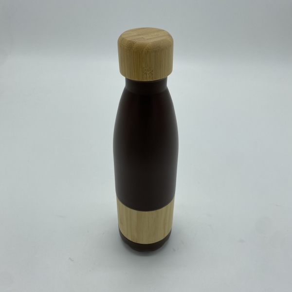 Vacuum water bottle with Bamboo lid